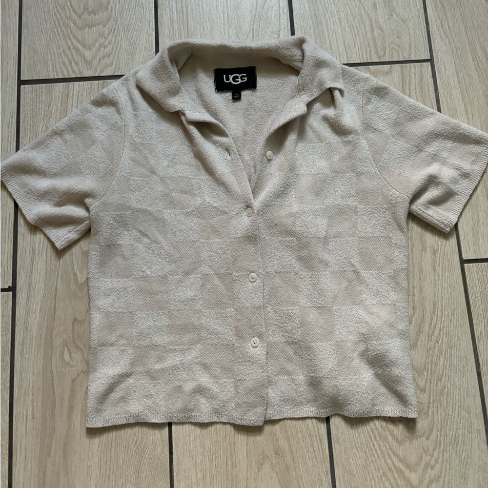 Checkered UGG Button Down Sweater T-shirt